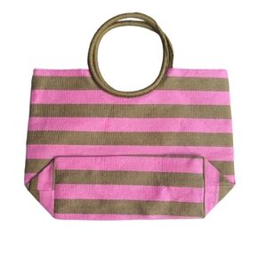Neiman Marcus Beach Bag  Size OS Pink Brown Stripe